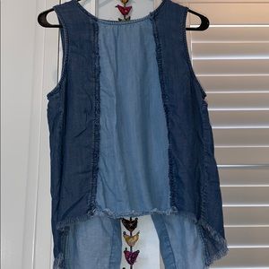 Denim tank top- two tone (size small)